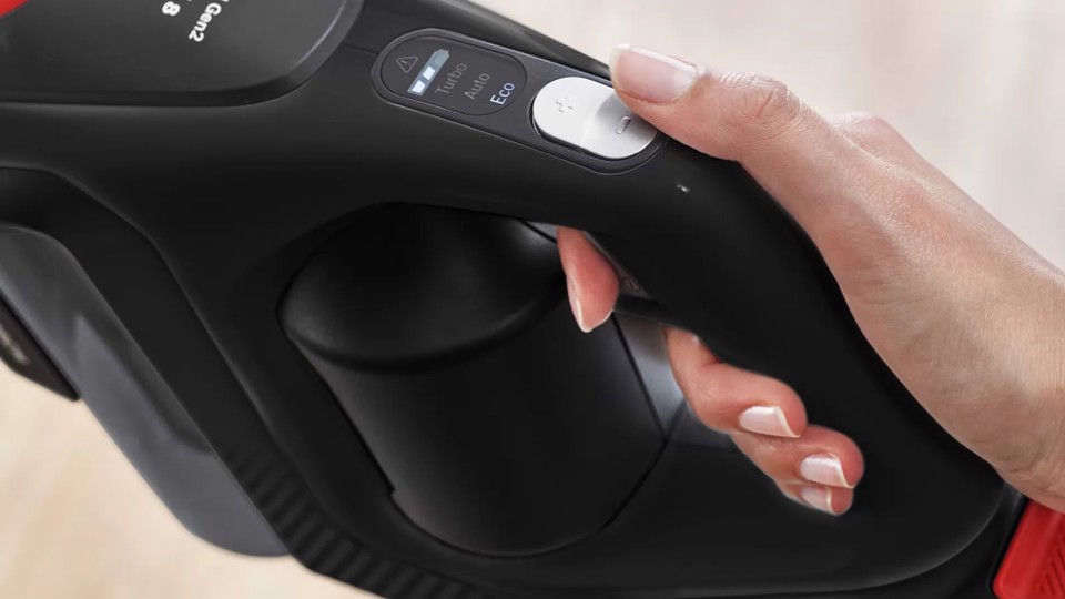 Bosch Serie 8 BCS82PWR25 scopa elettrica Aspirapolvere a bastone Batteria Secco Senza sacchetto 0,4 L Nero, Rosso 5 Ah