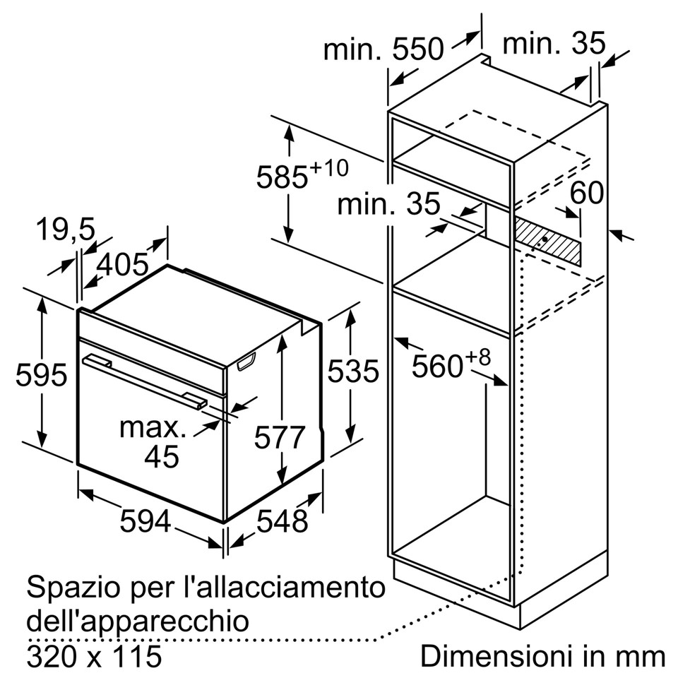 Bosch Serie 8 HBG7721B2 Forno multifunzione Pirolitico Air Fry Nero Classe A+