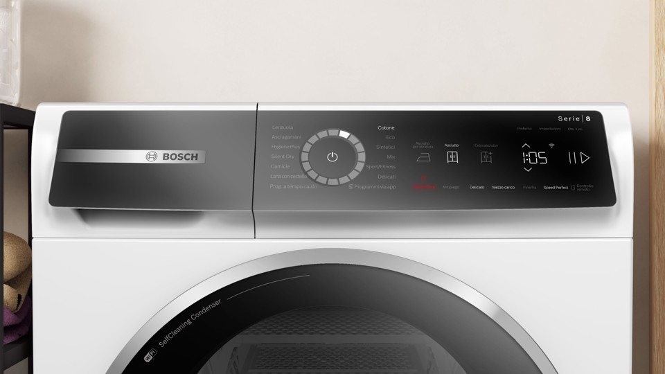 Bosch Serie 8 WQB246D0II asciugatrice Libera installazione Caricamento frontale 9 kg Bianco