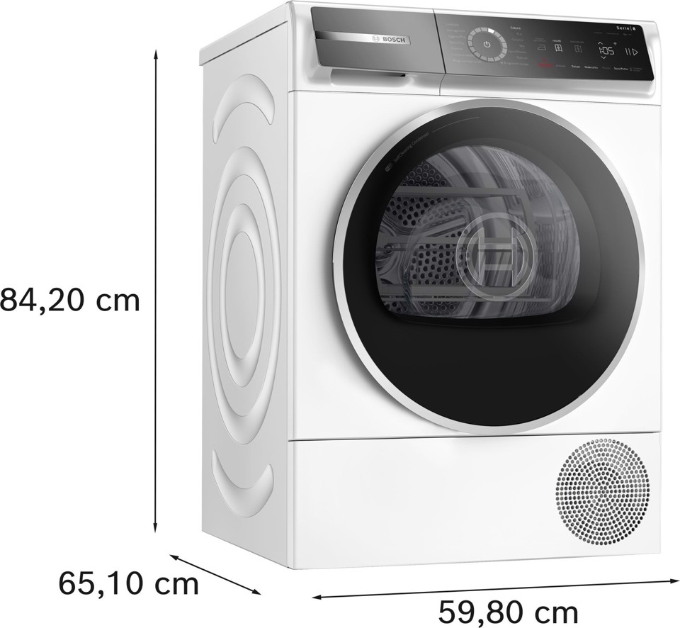 Bosch Serie 8 WQB246D0II asciugatrice Libera installazione Caricamento frontale 9 kg Bianco