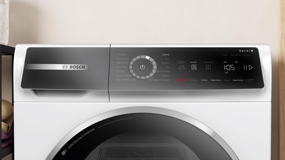 Bosch Serie 8 WQB246D0II asciugatrice Libera installazione Caricamento frontale 9 kg Bianco
