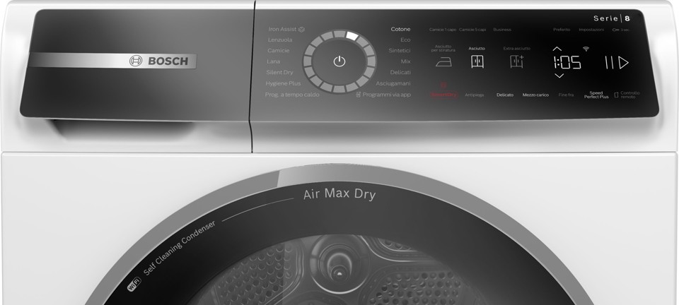 Bosch Serie 8 WRB247C0IT Asciugatrice a pompa di calore 9 kg Bianco