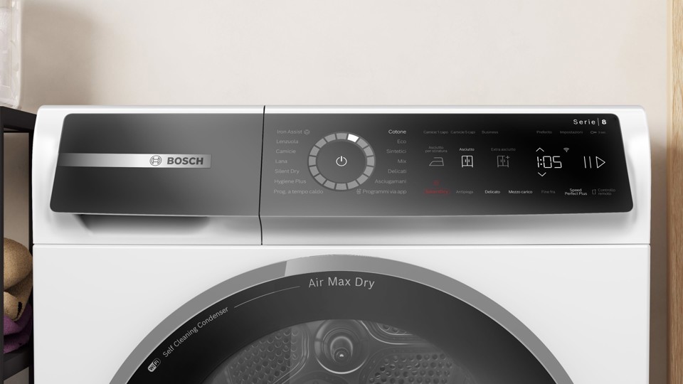 Bosch Serie 8 WRB247C0IT Asciugatrice a pompa di calore 9 kg Bianco