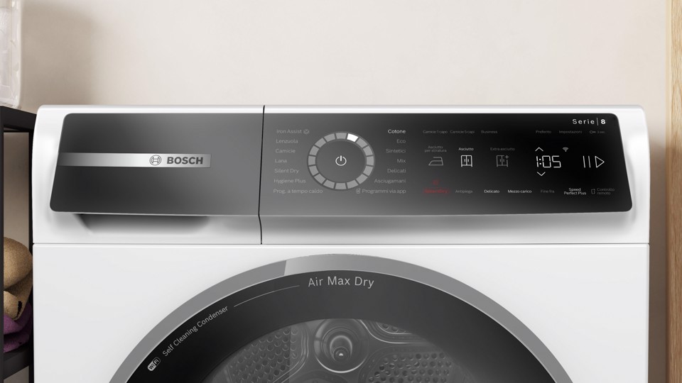 Bosch Serie 8 WRB247C0IT Asciugatrice a pompa di calore 9 kg Bianco