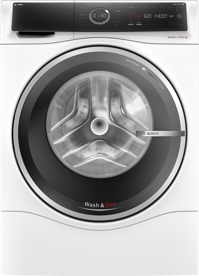 Bosch WNC254A0IT Serie 8 Lavasciuga 10.5/6 kg 1400g/min Bianco Classe D/A