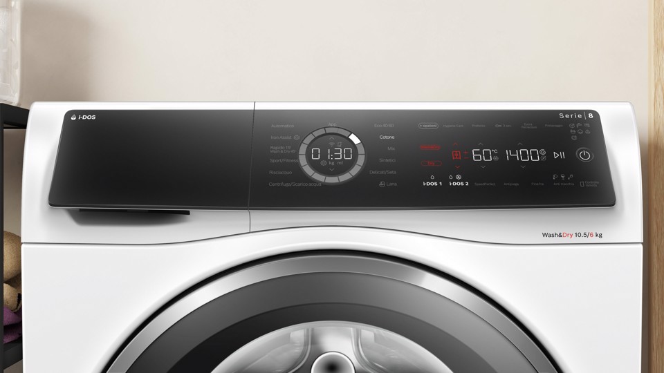 Bosch WNC254A0IT Serie 8 Lavasciuga 10.5/6 kg 1400g/min Bianco Classe D/A