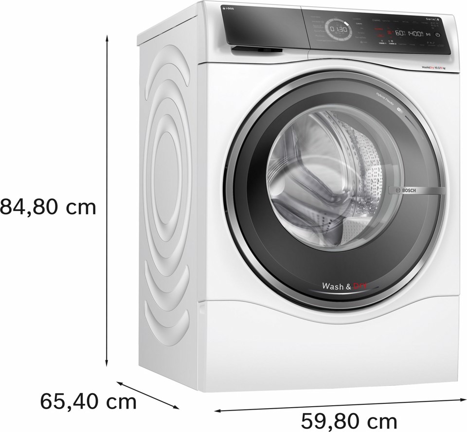 Bosch WNC254A0IT Serie 8 Lavasciuga 10.5/6 kg 1400g/min Bianco Classe D/A