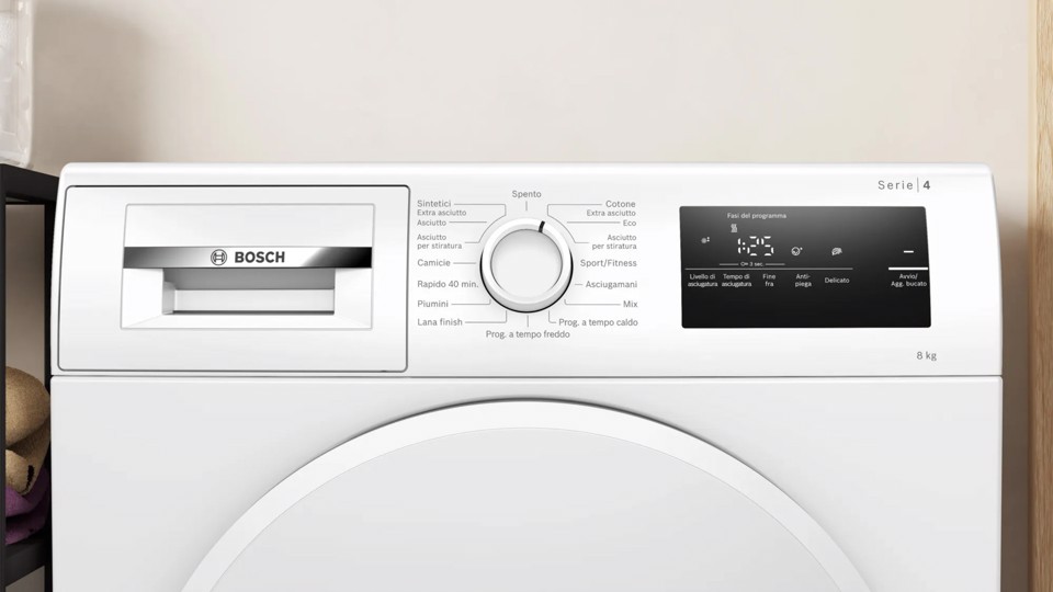 Bosch WTH83208II Serie 4 Asciugatrice a pompa di calore 8 kg Bianco