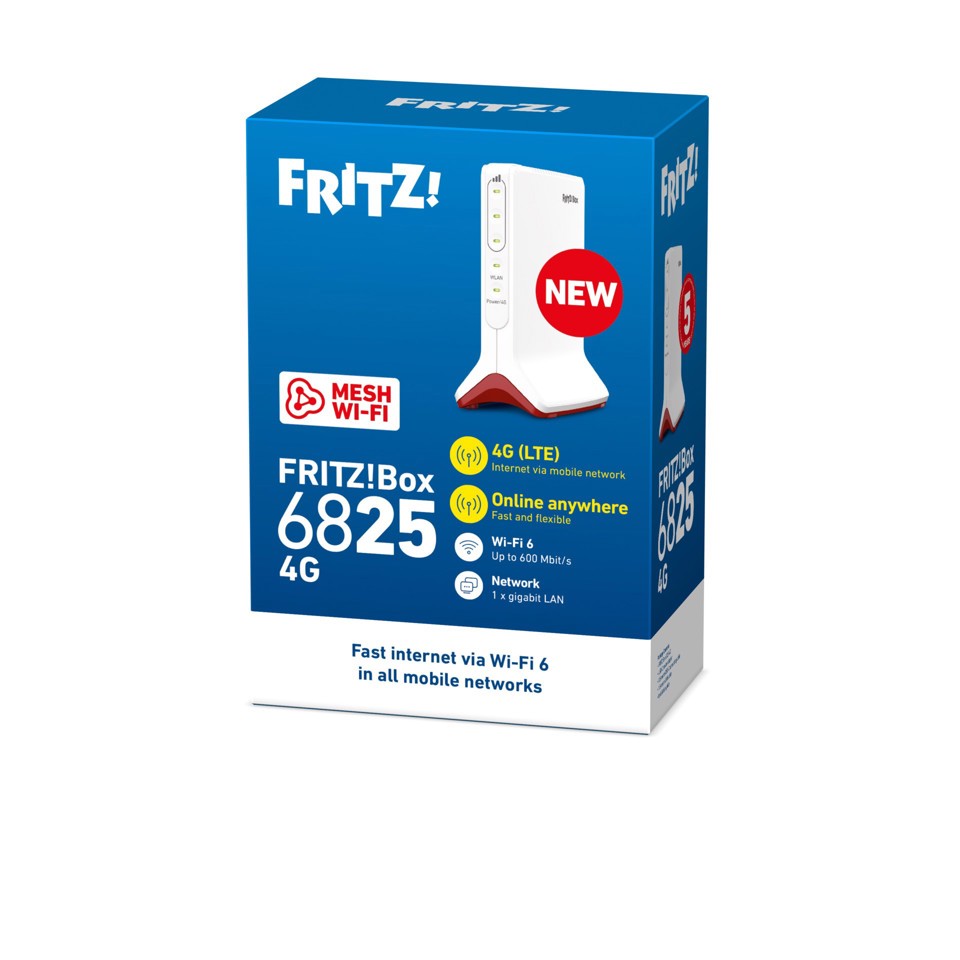 Box FRITZ! 6825 4G International router wireless Gigabit Ethernet Banda singola (2.4 GHz) Bianco