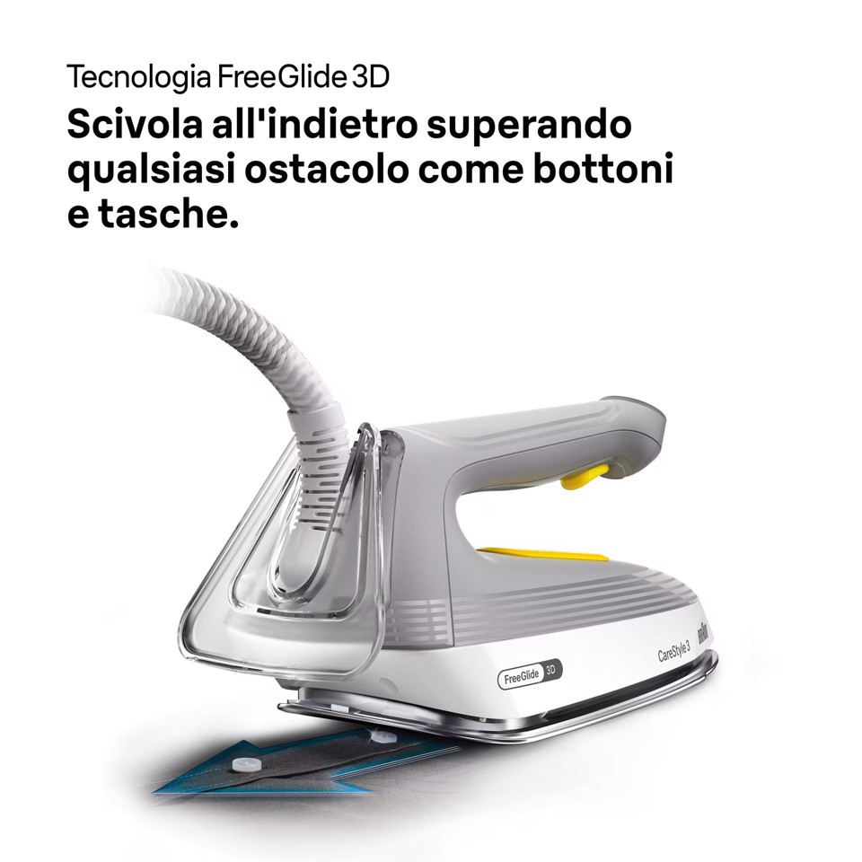 Braun CareStyle 3 - Ferro da stiro con caldaia, Piastra con tecnologia FreeGlide3D, 2200W, 2L, Grigio (IS3231GY)