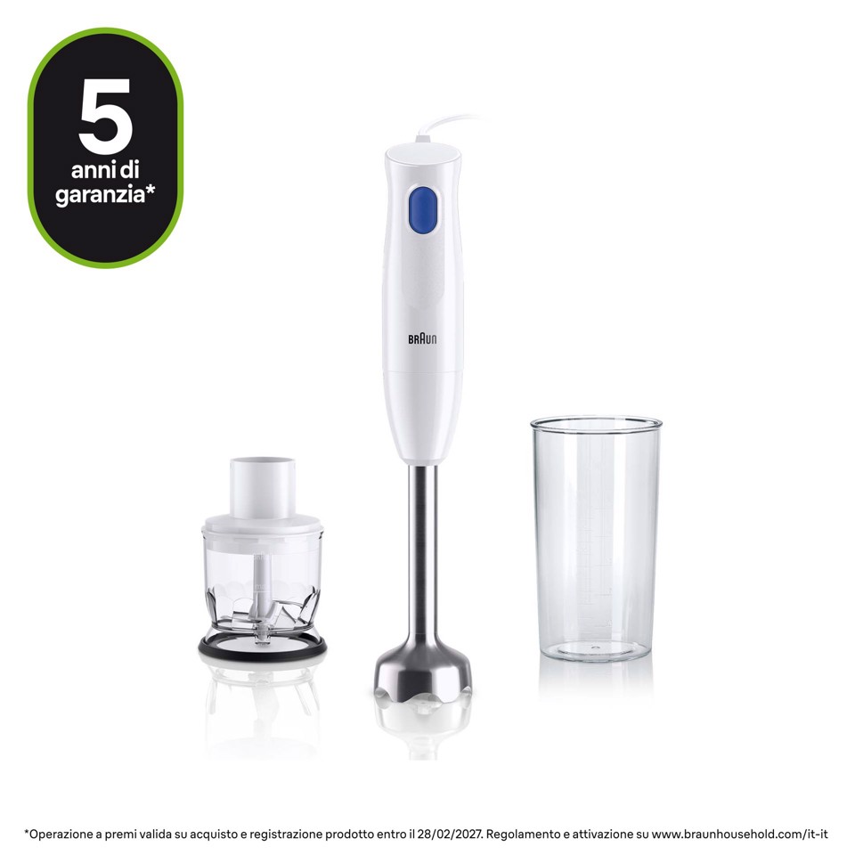 Braun MultiQuick 1 MQ10.201M Minipimer Frullatore ad immersione White