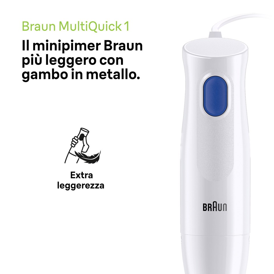 Braun MultiQuick 1 MQ10.201M Minipimer Frullatore ad immersione White