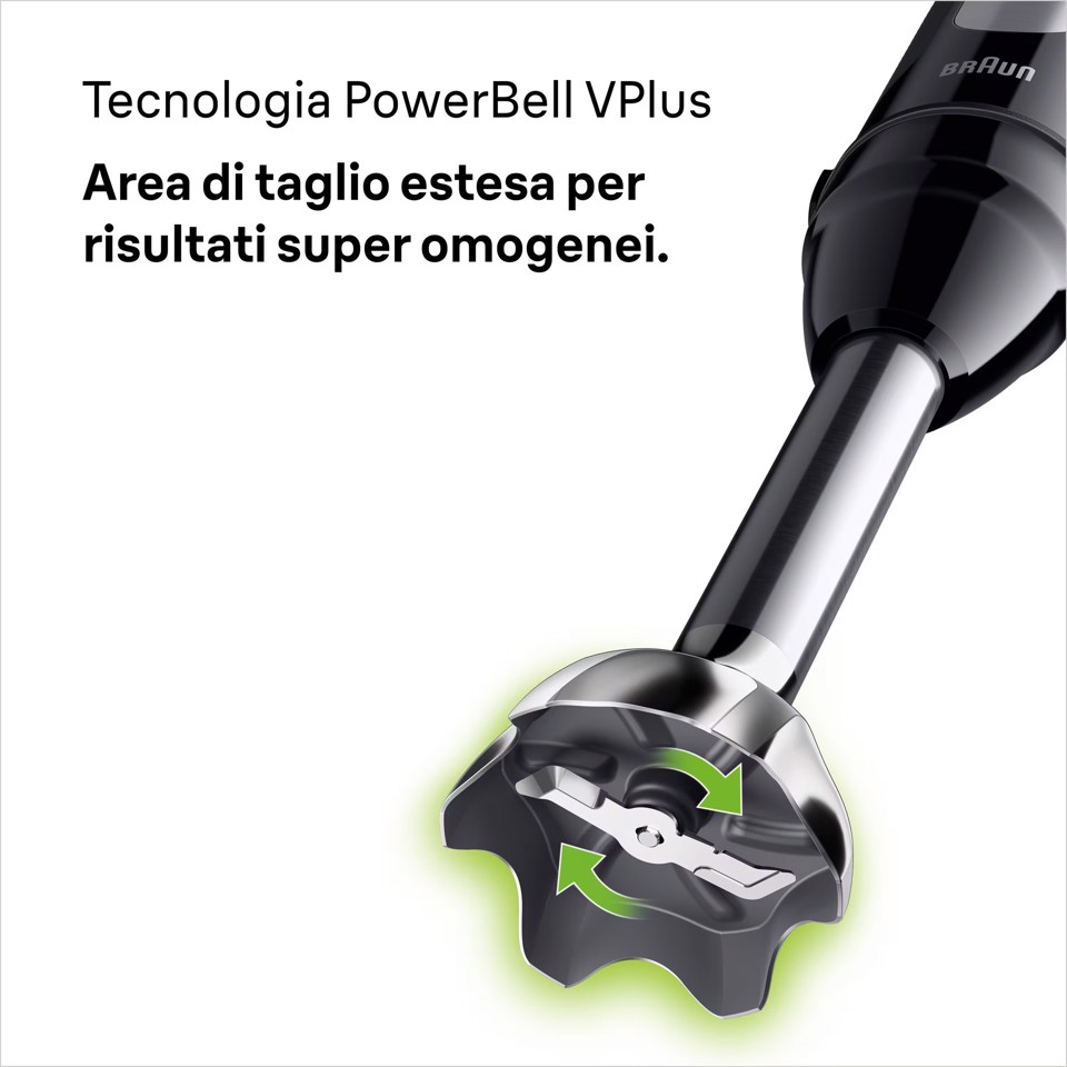 Braun MultiQuick 3 - Minipimer, Frullatore a immersione, con Tritatutto, 700W, Nero (MQ.30201M)