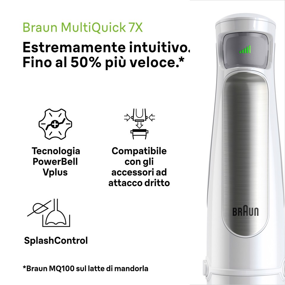 Braun MultiQuick 7 MQ7035I Minipimer Frullatore ad immersione Silver
