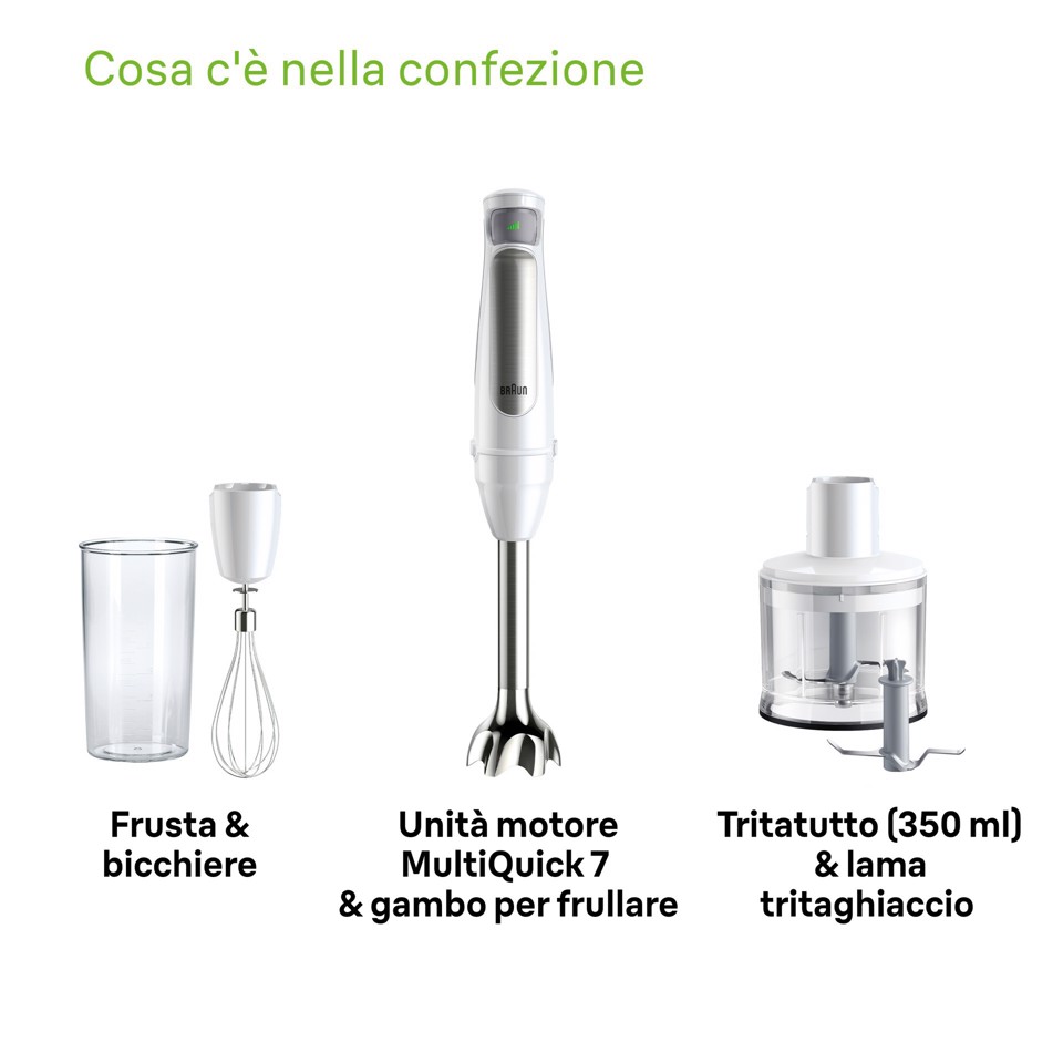 Braun MultiQuick 7 MQ7035I Minipimer Frullatore ad immersione Silver