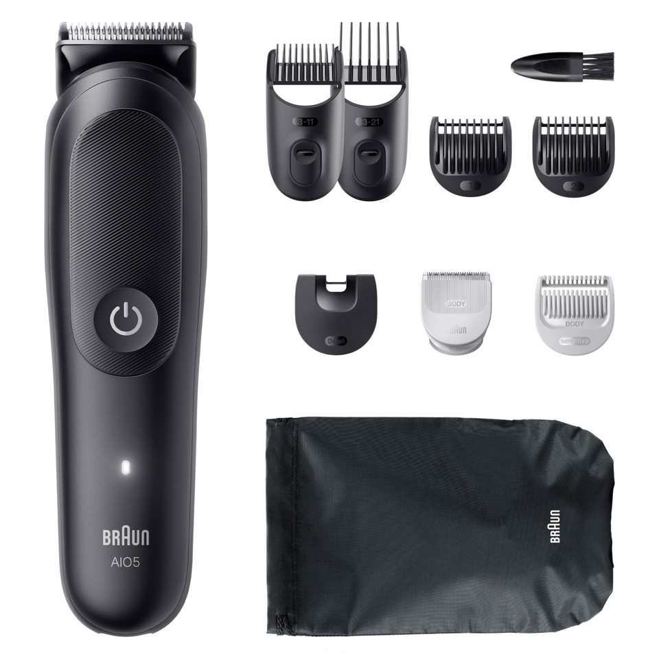 Braun Rifinitore All-in-One Series 5 9in1, Lama Ultra Affilata, Tecnologia SkinGuard, AIO5540, Nero