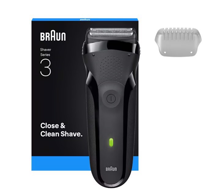 Braun Series 3 Serie 3 Rasoio Elettrico, Uso a Secco, 300S, Grigio