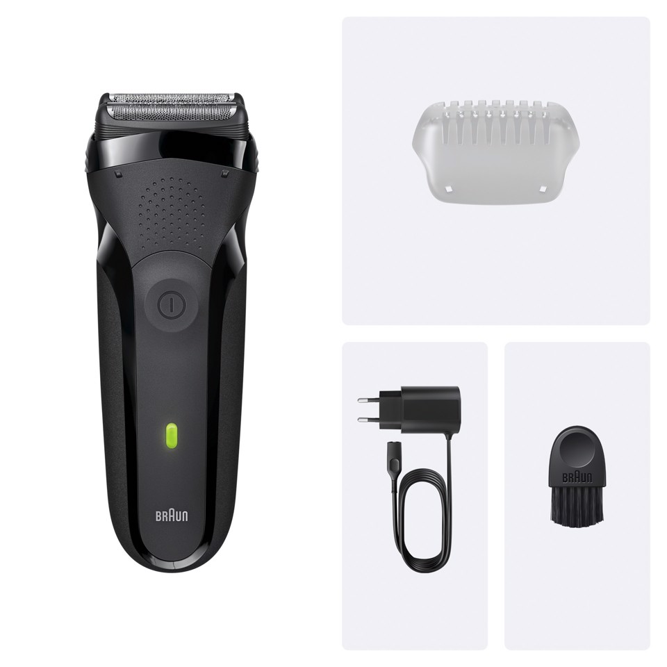Braun Series 3 Serie 3 Rasoio Elettrico, Uso a Secco, 300S, Grigio