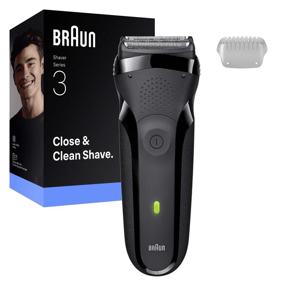 Braun Series 3 Serie 3 Rasoio Elettrico, Uso a Secco, 300S, Grigio
