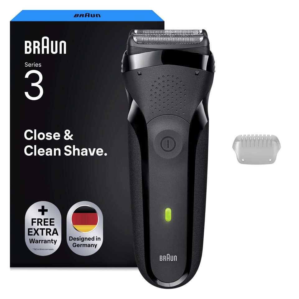 Braun Series 3 Serie 3 Rasoio Elettrico, Uso a Secco, 300S, Grigio