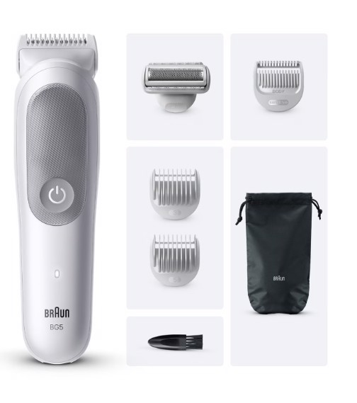 Braun Series 5 Rasoio Elettrico Corpo Uomo , +6 Strumenti Di Rasatura, Impermeabile, BG5550, Grigio