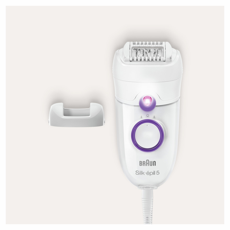 Braun Silk-épil 5 505 Power 28 pinzette Porpora, Bianco