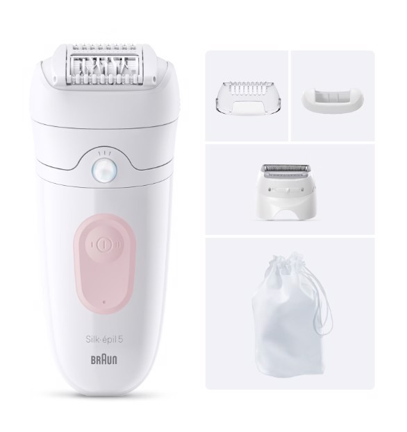 Braun Silk-épil 5 Silk·épil 5, Epilatore Wet & Dry, Rimozione Facile Dei Peli, 5-041, Rosa Flamingo