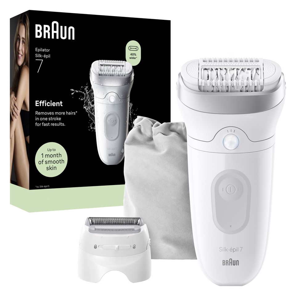 Braun Silk-épil 7 Silk·épil 7, Epilatore Wet & Dry, Pelle Liscia A Lungo, 7-041, Argento