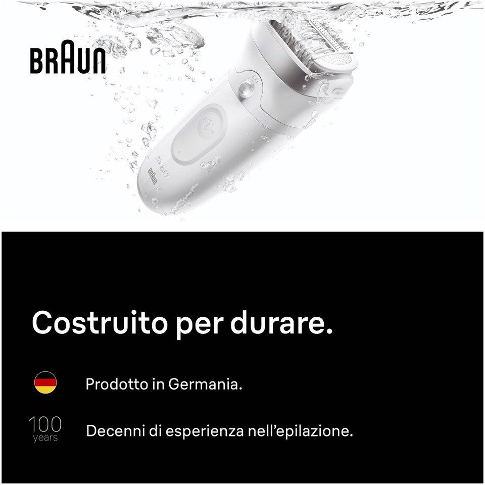 Braun Silk-épil 7 Silk·épil 7, Epilatore Wet & Dry, Pelle Liscia A Lungo, 7-041, Argento