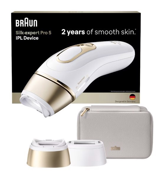 Braun Silk-expert Pro PL5210 IPL Luce pulsata intensa (IPL) Oro, Bianco