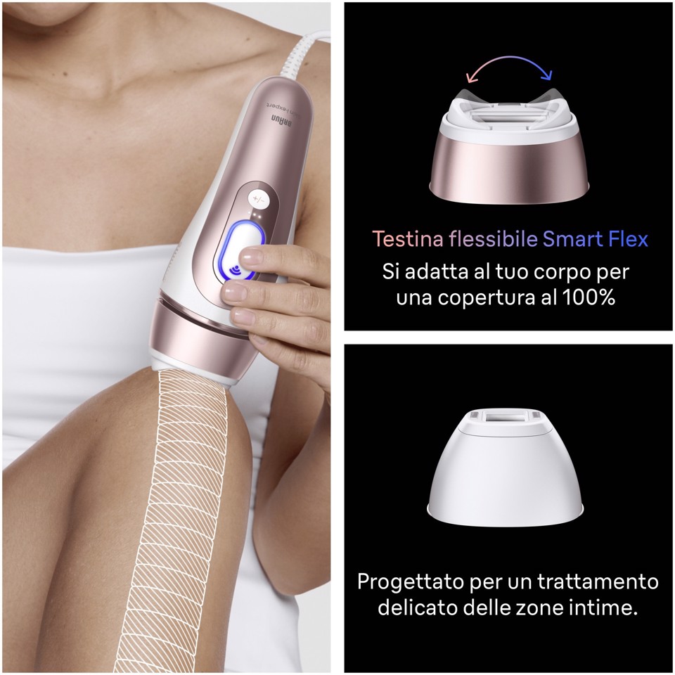 Braun Silk-expert Skin I·Expert Epilatore A Luce Pulsata Smart, Epilazione a Casa, Con App Gratuita, 2 Testine, PL7211