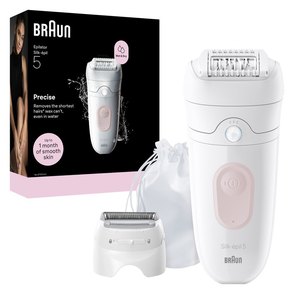 Braun Silk·épil 5, Epilatore Wet & Dry, Rimozione Facile Dei Peli, 5-041, Rosa Flamingo
