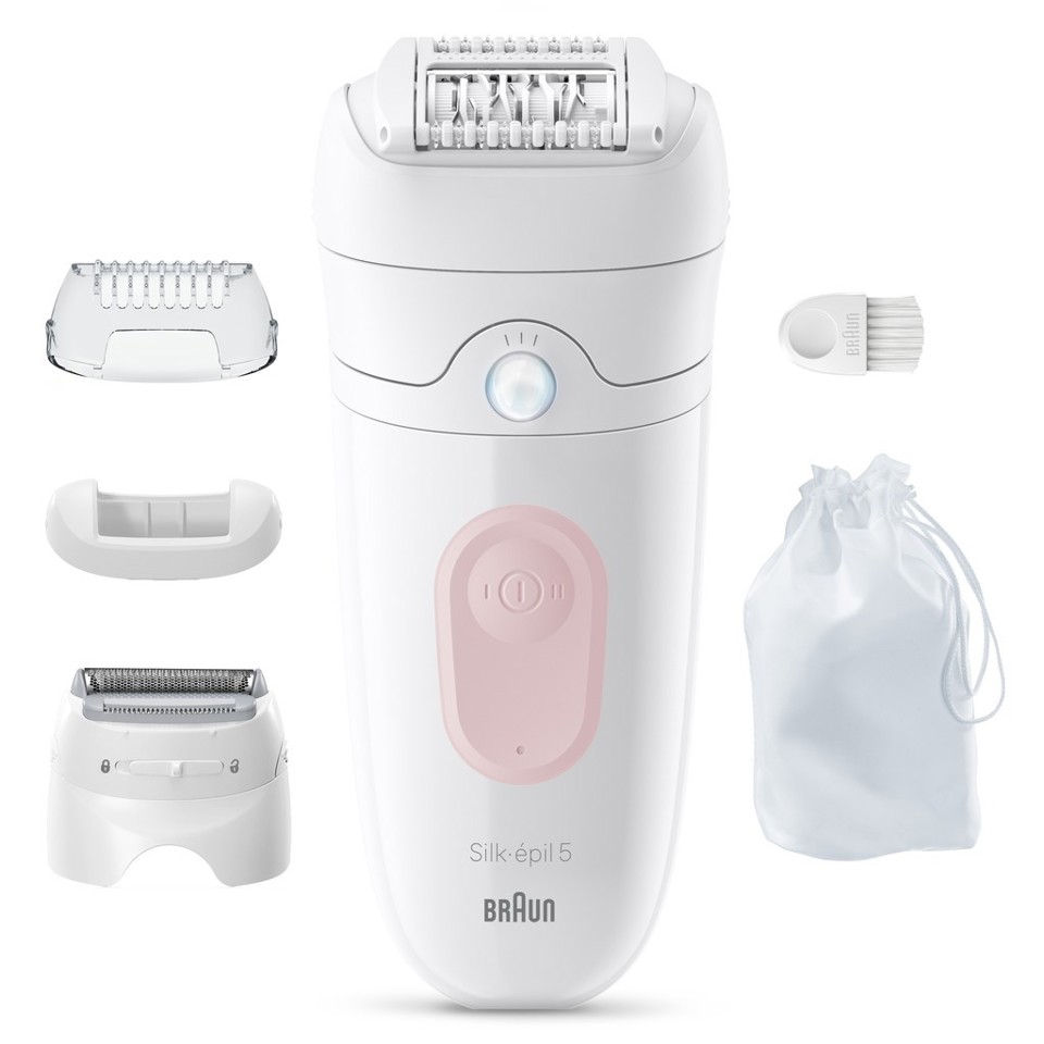 Braun Silk·épil 5, Epilatore Wet & Dry, Rimozione Facile Dei Peli, 5-041, Rosa Flamingo