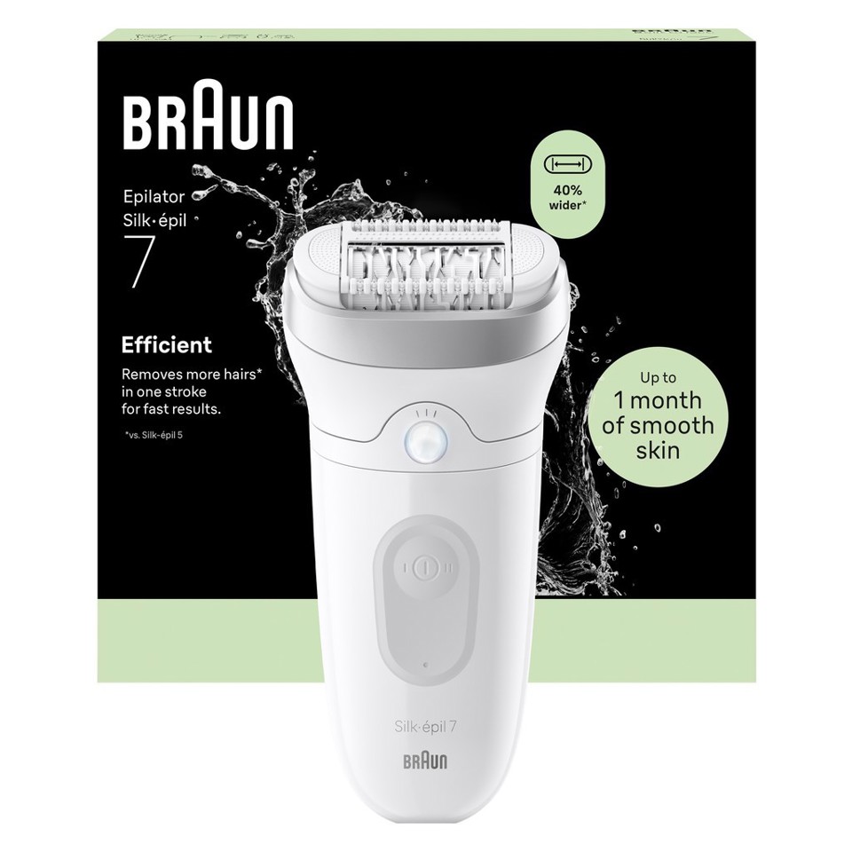 Braun Silk·épil 7, Epilatore Wet & Dry, Pelle Liscia A Lungo, 7-000, Argento