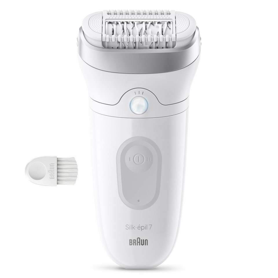 Braun Silk·épil 7, Epilatore Wet & Dry, Pelle Liscia A Lungo, 7-000, Argento