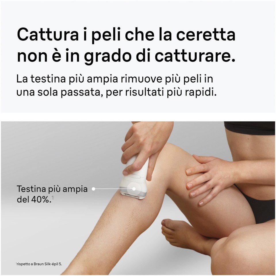 Braun Silk·épil 7, Epilatore Wet & Dry, Pelle Liscia A Lungo, 7-000, Argento