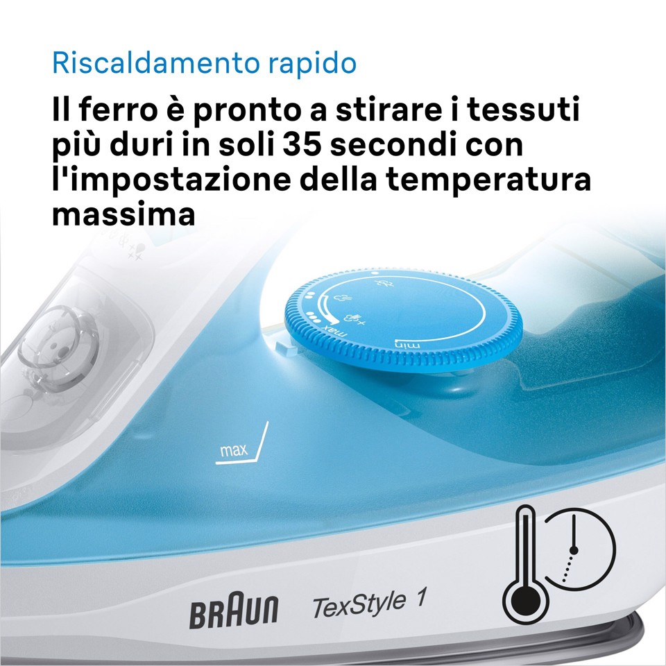 Braun TexStyle 1 FERRO A VAPORE SI1050BL