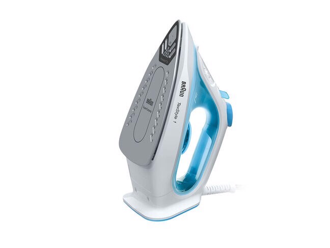Braun TexStyle 1 Ferro da stiro a secco e a vapore Ceramica 2000 W Blu, Bianco
