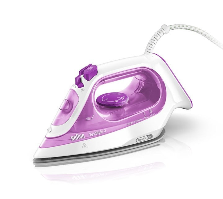 Braun TexStyle 3 SI 3030 Ferro da stiro a secco e a vapore Ceramic Ultra Glide soleplate 2300 W Rosa