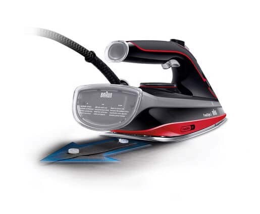 Braun TexStyle 5 - Ferro da stiro a vapore, Manico aperto ergonomico, FreeGlide3D, 2700W, 300ml, Rosso/Nero (SI5057RD)