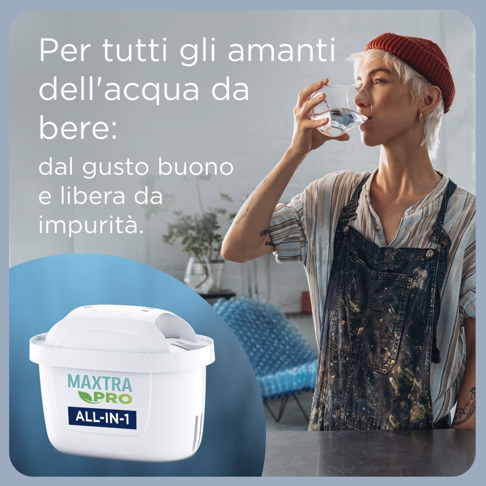 Brita Caraffa filtrante acqua Marella (2.4L) incl. 1 x filtro MAXTRA PRO All-in-1 che riduce cloro, calcare, PFAS e metalli - Eleganza e funzionalità
