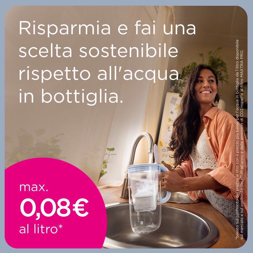 Brita Caraffa filtrante acqua Marella (2.4L) incl. 1 x filtro MAXTRA PRO All-in-1 che riduce cloro, calcare, PFAS e metalli - Eleganza e funzionalità