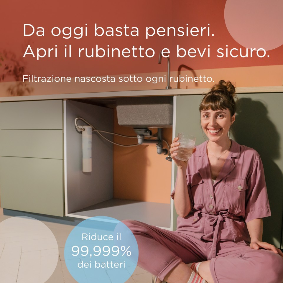 Brita Sistema filtrante mypure SLIM V-MF incl. 1x filtro (8000L) - sistema sottolavello per il tuo rubinetto per acqua buona e priva di batteri al 99,999% - con timer digitale