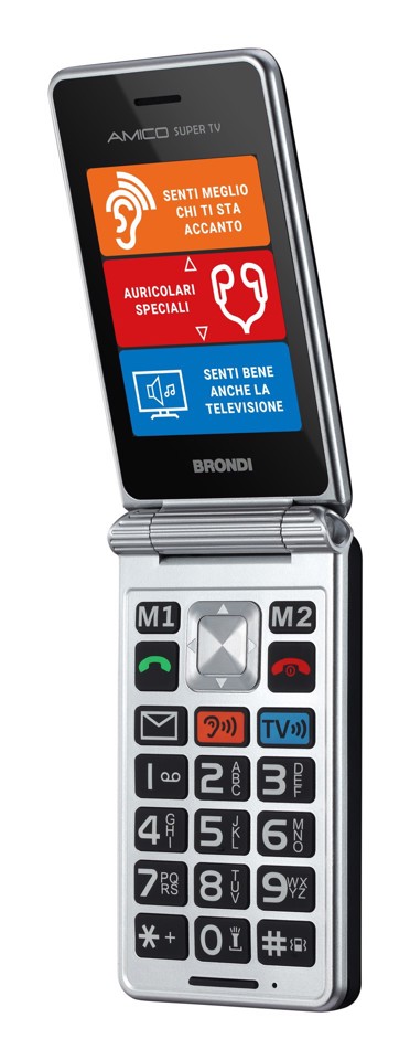 Brondi 10282060 cellulare 7,11 cm (2.8") 119 g Nero, Argento Telefono per anziani