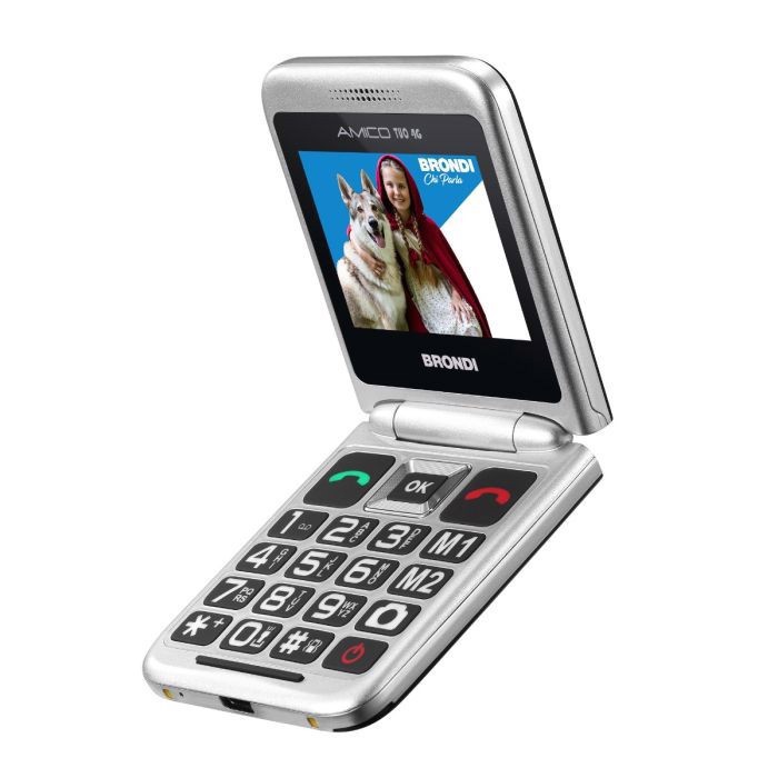Brondi AMICO TUO 4G 6,1 cm (2.4") Nero, Metallico Telefono per anziani
