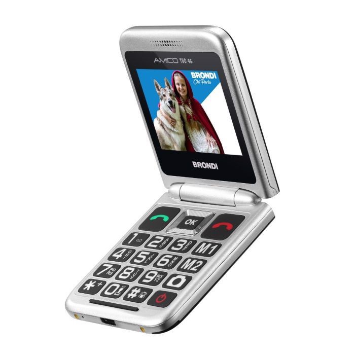 Brondi AMICO TUO 4G 6,1 cm (2.4") Nero, Metallico Telefono per anziani