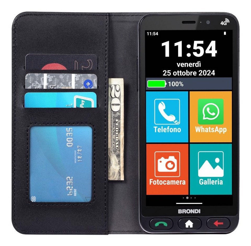 Brondi Amico Vero 4G 14,5 cm (5.7") Doppia SIM Android 14 3 GB 32 GB 2800 mAh Nero