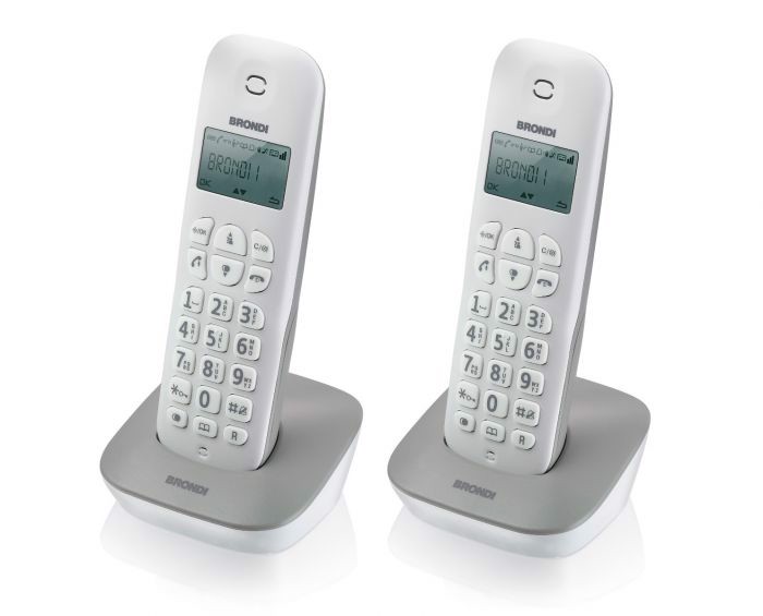 Brondi Gala Twin Telefono DECT Identificatore di chiamata Grigio, Bianco
