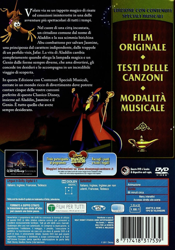 Buena Vista Aladdin - Special Edition DVD 2D Tedesca, Inglese, Francese, ITA