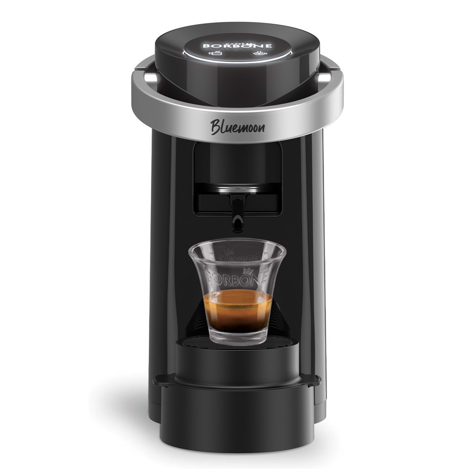Caffè Borbone Bluemoon Macchina da Caffè a Cialde ESE 44mm – Multifunzione per Espresso, Infusi e Bevande Calde, Pressione 15 bar, Serbatoio 0.9L - Nero